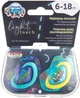 Пустышка силиконовая симметричная Canpol babies Neon love 6-18 месяцев 2 шт Голубая (22 / 653_blu) - изображение 4