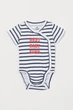 Боді H&M білий-синій в смужку INVJB195 50 - изображение 1