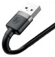 Кабель Baseus Cafule USB - Lightning 2.4 A 50 см Чорний (CALKLF-AG1) - изображение 4
