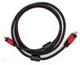 Кабель HDMI-mini HDMI HQ-Tech Y-Y 1.5m, 2 фильтра, позолота, тканевая оплетка (Black&Red), медь - изображение 1