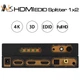 Разветвитель HDMI 2.0 splitter ARC 4K сплиттер 1 на 2 порта преобразователь конвертер Extractor с edid цифрового аудио видео сигнала в оптический spdif и цифро-аналоговый преобразователь digital audio ( HDSP0007M1 ) - изображение 1