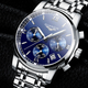 Чоловічі класичні кварцові годинники Guanquin Liberty Blue 8802 - зображення 2