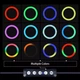 Разноцветная кольцевая RGB LED лампа 36 см 3 крепления смартфона Studio Light + штатив 2м (SMJ-36) - изображение 8