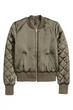 Атласный бомбер H&M 36 Хаки (0314522003) - изображение 2