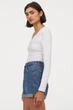 Топ з трикутним вирізом H & M XS Білий (0801673002) - зображення 3