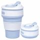 Складна силіконова чашка склянку Collapsible Coffee Cup ml 350 Blue Блакитний - зображення 1