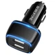 Автомобільний зарядний пристрій Borofone BZ14 Max dual port ambient light car charger USB-A Black (BZ14B) - зображення 2