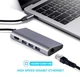 USB-хаб Dynamode USB3.1 Type-C to HDMI + 3xUSB3.0 + Gigabit LAN + USB Type-C Charging + SD/MicroSD до 4K HD 3840x2160 (Dock-USB-TypeC-HDMI-USB3.0-RJ45) - зображення 2