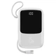 Повербанк BASEUS with Type-C cable Qpow Digital Display 10000mAh |2USB/Type-C/Lightning, 3A, 15W| White - зображення 2