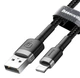 USB кабель Lightning для iPhone iPad BASEUS Cafule Series (3m, 2A, 480 Mbps). Black - зображення 4