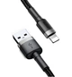 USB кабель Lightning для iPhone iPad BASEUS Cafule Series (3m, 2A, 480 Mbps). Black - зображення 8