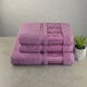 Набор махровых полотенец 3шт GM Textile 50х90см, 50х90см, 70х140см BambooN 450г/м2 (Пудровый) - изображение 1