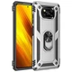 Противоударный чехол с подставкой Deexe Armor Case для Xiaomi Poco X3 / Poco X3 Pro - Silver - изображение 1