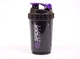 Шейкер Spider Bottle 2Go 500 мл + 2 отсека (по 100 мл) Черный с фиолетовым - изображение 2