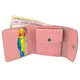 Женский кожаный кошелек маленький на кнопке Handycover HC0062 розовый - изображение 5