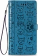 Чехол Embossed Cat and Dog для Samsung Galaxy M31 / M315 книжка кожа PU Blue - изображение 3