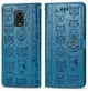 Чехол Embossed Cat and Dog для Xiaomi Redmi Note 9 Pro книжка кожа PU Blue - изображение 2