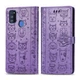 Чехол Embossed Cat and Dog для Samsung Galaxy M21 / M215 книжка кожа PU Purple - изображение 2