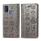 Чехол Embossed Cat and Dog для Samsung Galaxy M21 / M215 книжка кожа PU Gray - изображение 2