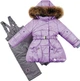 Комплект пухової (куртка + напівкомбінезон) Baby Line Z74-15 98 см Сіро-бузковий ($AE076804) - зображення 1