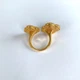 Кольцо двойное Клевер позолота, зеленое под малахит, в стиле Ван Клиф (К-0004) - изображение 3