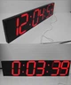 Великий настінний LED годинник, CHKOSDA, червоні цифри, години/хвилини/секунди, чорний корпус 69х16 см - зображення 5