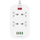 Сетевой удлинитель фильтр Ldnio SC4407, 4 Розетки + 4 USB с функцией быстрой зарядки, 2 М, Сечение 3х0,75мм White (SC4407) - изображение 1