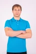 Футболка поло мужская TvoePolo однотонное M Бирюзовое (5718-08m) - изображение 3