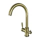 Кран кухонный двойной излив GLOBUS LUX GLLR-0333-8-StSTEEL бронзовый нержавеющая сталь 000014072 - изображение 4