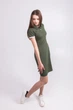 Платье поло приталенное TvoePolo однотонное S Хаки с белым манжетом (6717-26s) - изображение 2