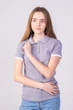 Футболка поло женская TvoePolo однотонная L Серое (5717-33l) - изображение 2