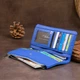 Вертикальный кошелек на кнопке унисекс ST Leather 19205 Синий - изображение 6