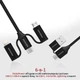 Кабель Promate PentaPower USB-C/USB-А to USB-C/microUSB/Lightning 1.2 м Black (pentapower.black) - изображение 2