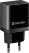 Мережевий зарядний пристрій Defender EPA-10 1xUSB 5V/2.1А Black (83572) - зображення 1