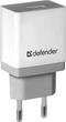 Мережевий зарядний пристрій Defender UPA-21 1xUSB 5V/2.1А White/Grey (83571) - зображення 1
