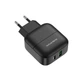 Мережевий зарядний пристрій Borofone Premium Type-C PD 18W / USB QC3.0 Чорний - зображення 2