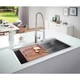Мойка для кухни GROHE из нержавеющей стали Sink K800 1024x560мм прямоугольная врезная матовая 0.7мм с сифоном 31586SD0 - изображение 3
