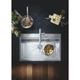 Мойка для кухни GROHE из нержавеющей стали Sink K800 1024x560мм прямоугольная врезная матовая 0.7мм с сифоном 31586SD0 - изображение 6