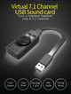 Внешняя звуковая карта USB 7.1 Channel адаптер 3.5mm для наушников и микрофона Plextone GS3 Black - изображение 3