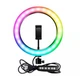 Разноцветная кольцевая лампа RGB MJ26 диаметром 26 см с держателем для телефона - изображение 1