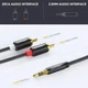Аудіо кабель Ugreen Hi-Fi AUX jack 3.5 mm - 2xRCA 1 метр Black нейлон - зображення 4