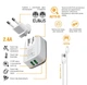 Сетевое зарядное устройство Intaleo TCG242 2USB 2.4A White (1283126477454) + cable USB-Lightning - изображение 2