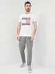 Футболка хлопковая длинная мужская Tommy Hilfiger 10574.2 S Белая - изображение 3