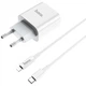Зарядний пристрій 1Type-C Hoco C76A PD 20 W White з кабелем Type-C to Lightning - зображення 4