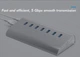 USB-хаб Blueendless H701U3 USB 3.0 7 портів з блоком живлення hub концентратор - зображення 7