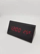 Настольные часы-будильник Wooden 861 светодиодные Led цифровые с термометром USB Черный-красный (100021) - изображение 1