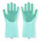Универсальные перчатки силиконовые для уборки KITCHEN GLOVES Губка-перчатки кухонные Голубые (zx-5511) - изображение 6