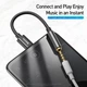 Переходник Type-C на наушники mini jack 3.5mm AUX BASEUS L54 (0.09m, DAC). Black - изображение 5