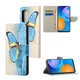 Чехол с рисунком Deexe Color Wallet для Xiaomi Redmi Note 10 Pro - Blue Butterfly - изображение 2
