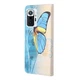 Чехол с рисунком Deexe Color Wallet для Xiaomi Redmi Note 10 Pro - Blue Butterfly - изображение 4